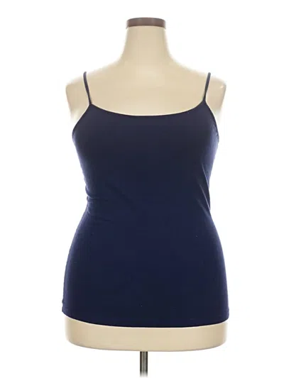 Pre-owned Time And Tru Tank Top Blue Strapless Neckline Tops