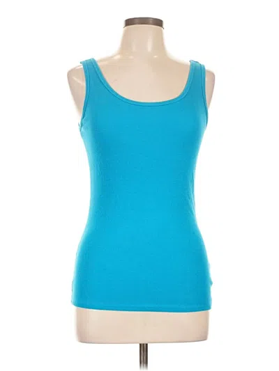 Pre-owned Time And Tru Tank Top Blue Strapless Neckline Tops