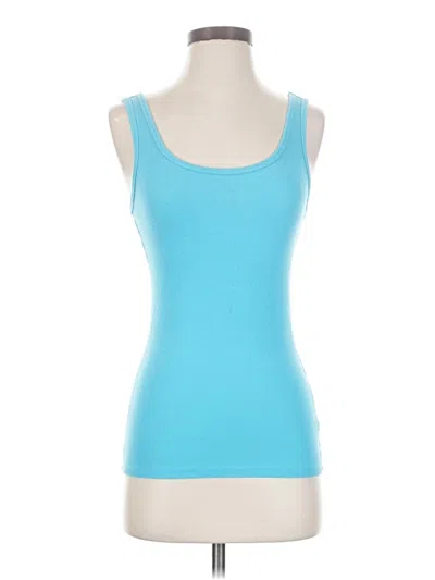 Pre-owned Time And Tru Tank Top Blue Strapless Neckline Tops