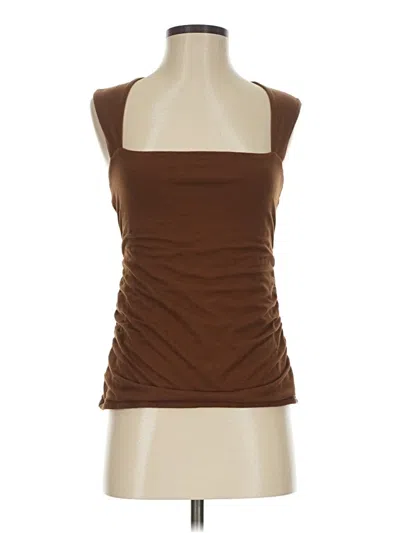 Pre-owned Time And Tru Tank Top Brown Strapless Neckline Tops
