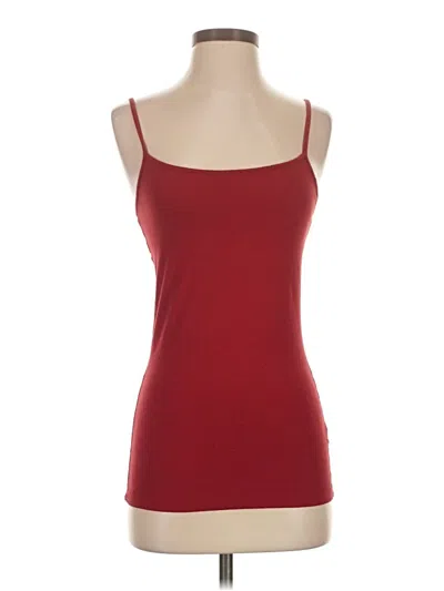 Pre-owned Time And Tru Tank Top Burgundy Strapless Neckline Tops