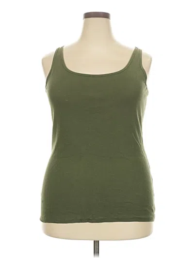 Pre-owned Time And Tru Tank Top Green Strapless Neckline Tops