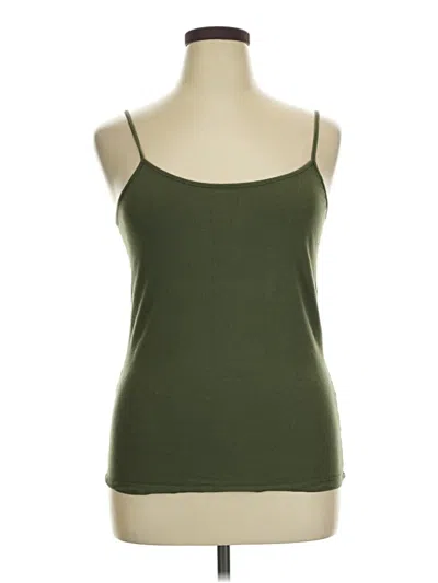 Pre-owned Time And Tru Tank Top Green Strapless Neckline Tops