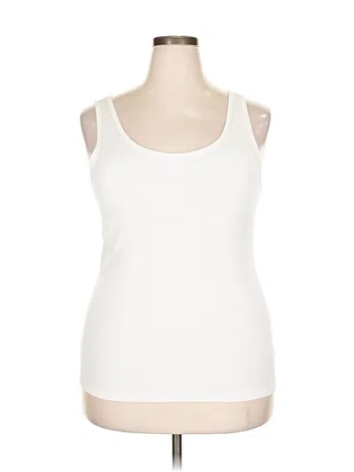 Pre-owned Time And Tru Tank Top Ivory Strapless Neckline Tops In White
