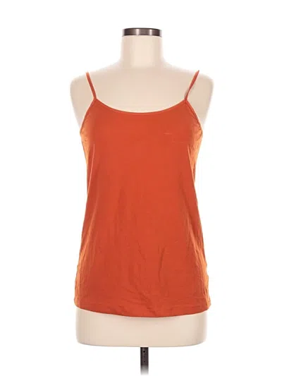 Pre-owned Time And Tru Tank Top Orange Halter Neckline Tops
