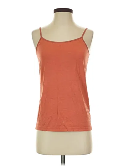 Pre-owned Time And Tru Tank Top Orange Halter Neckline Tops