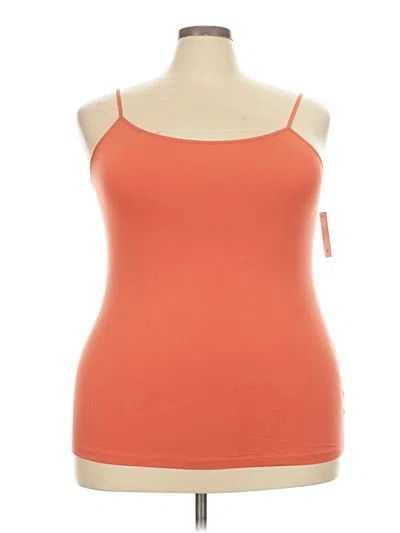 Pre-owned Time And Tru Tank Top Orange Strapless Neckline Tops