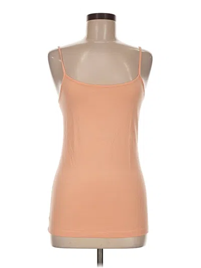 Pre-owned Time And Tru Tank Top Orange Strapless Neckline Tops