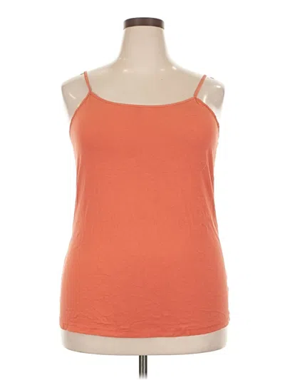 Pre-owned Time And Tru Tank Top Orange Strapless Neckline Tops
