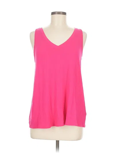 Pre-owned Time And Tru Tank Top Pink Plunge Neckline Tops