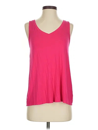 Pre-owned Time And Tru Tank Top Pink Plunge Neckline Tops