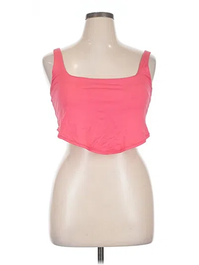 Pre-owned Time And Tru Tank Top Pink Strapless Neckline Tops
