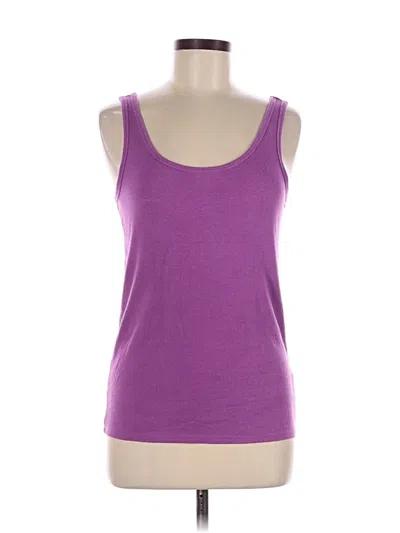 Pre-owned Time And Tru Tank Top Purple Strapless Neckline Tops