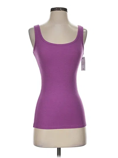 Pre-owned Time And Tru Tank Top Purple Strapless Neckline Tops