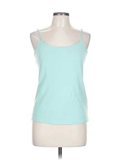 Pre-owned Time And Tru Tank Top Teal Halter Neckline Tops In Blue