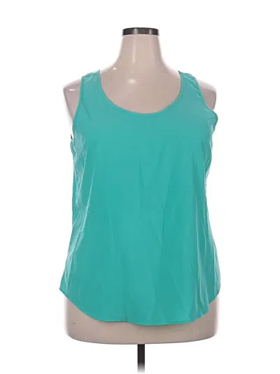 Pre-owned Time And Tru Tank Top Teal Halter Neckline Tops In Blue