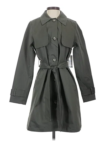 Pre-owned Time And Tru Trenchcoat In Gray