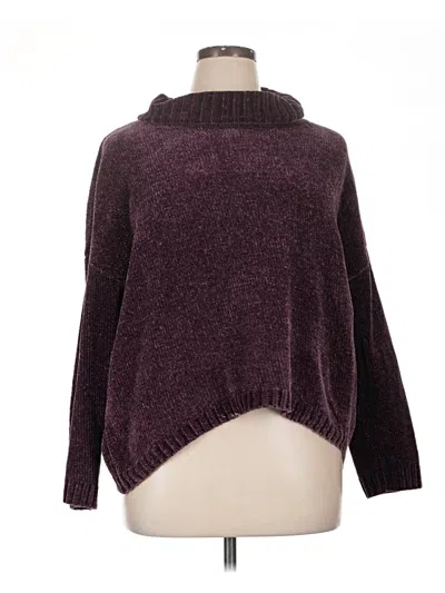 Pre-owned Time And Tru Turtleneck Sweater In Burgundy