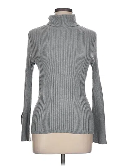 Pre-owned Time And Tru Turtleneck Sweater In Gray