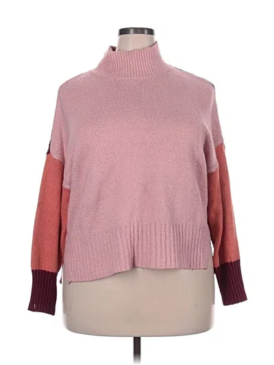 Pre-owned Time And Tru Turtleneck Sweater In Pink