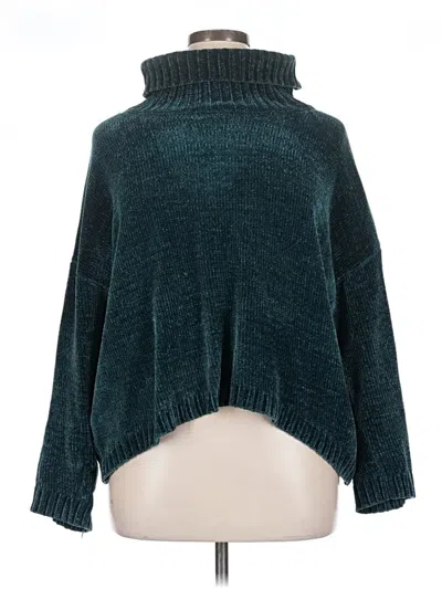 Pre-owned Time And Tru Turtleneck Sweater In Teal