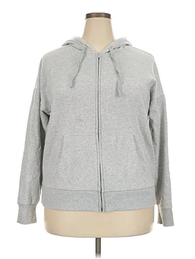 Pre-owned Time And Tru Zip Up Hoodie In Gray