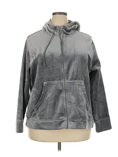 Pre-owned Time And Tru Zip Up Hoodie In Gray