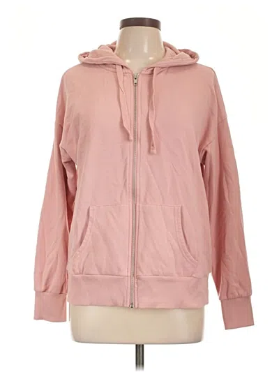 Pre-owned Time And Tru Zip Up Hoodie In Pink