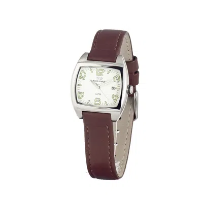 Time Force Leather Women's Watch In Brown