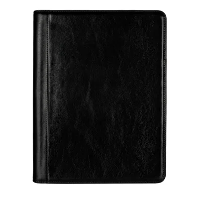 Time Resistance Black Leather Portfolio, Documents Holder - Something Fresh