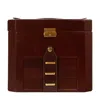 Time Resistance Brown Large Leather Jewelry Box For Women - A Handful Of Dust In Burgundy
