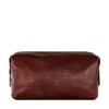 Time Resistance Brown Leather Toiletry Bag - Four Past Midnight In Brown