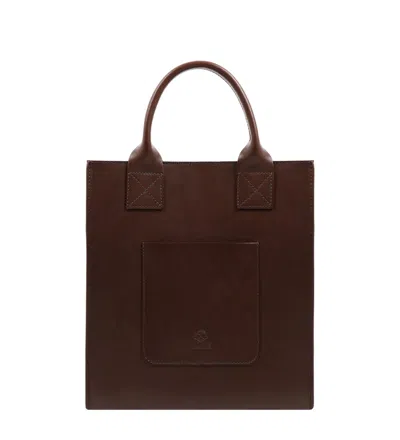 Time Resistance Brown Leather Tote Bag For Women - The Republic