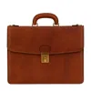 Time Resistance Brown Womens Leather Briefcase In Cognac - The Sound Of The Mountain In Brown