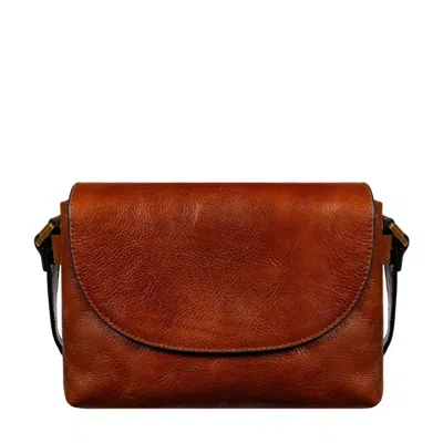 Time Resistance Cognac Brown Leather Cross Body Bag For Women - Sophie's Choice