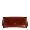 Time Resistance Cognac Brown Leather Glasses Case For Women - A High Wind In Jamaica In Brown