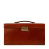 Time Resistance Cognac Brown Leather Jewelry Box For Women - Beloved