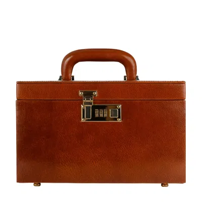 Time Resistance Cognac Brown Leather Jewelry Box For Women - The Portrait Of A Lady