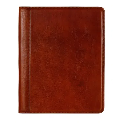 Time Resistance Cognac Brown Leather Portfolio - Something Fresh In Red