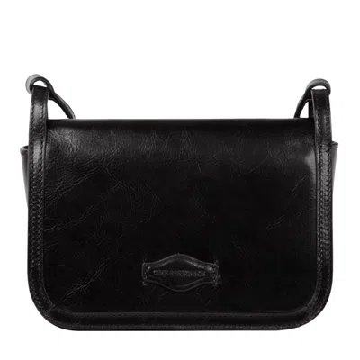 Time Resistance Leather Crossbody Bag For Women - Il Piacere - Black