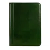 Time Resistance Leather Documents Folder Organizer - Candide - Green In Green
