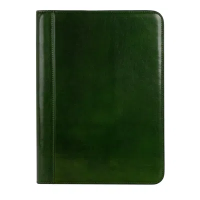 Time Resistance Leather Documents Folder Organizer - Candide - Green