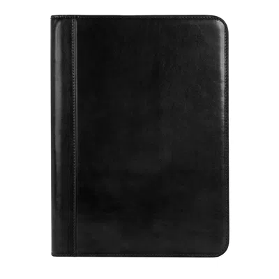 Time Resistance Leather Documents Folder Organizer - Candide - Black