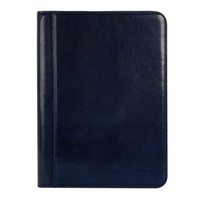 Time Resistance Leather Documents Folder Organizer - Candide - Blue
