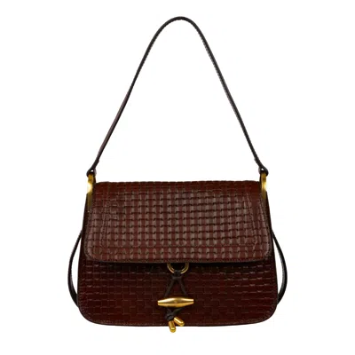 Time Resistance Leather Flap Bag For Women - Possession - Brown