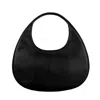 Time Resistance Leather Half-moon Handbag For Women In Black – The Moonstone In Black