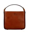 Time Resistance Leather Handbag For Women In Cognac Brown - Alms For Oblivion In Brown