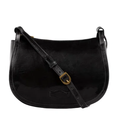 Time Resistance Leather Hobo Bag For Women - La Noia - Black