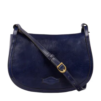 Time Resistance Leather Hobo Bag For Women - La Noia - Blue