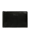 Time Resistance Leather Mens Clutch Purse In Black - The Brothers Karamazov In Black